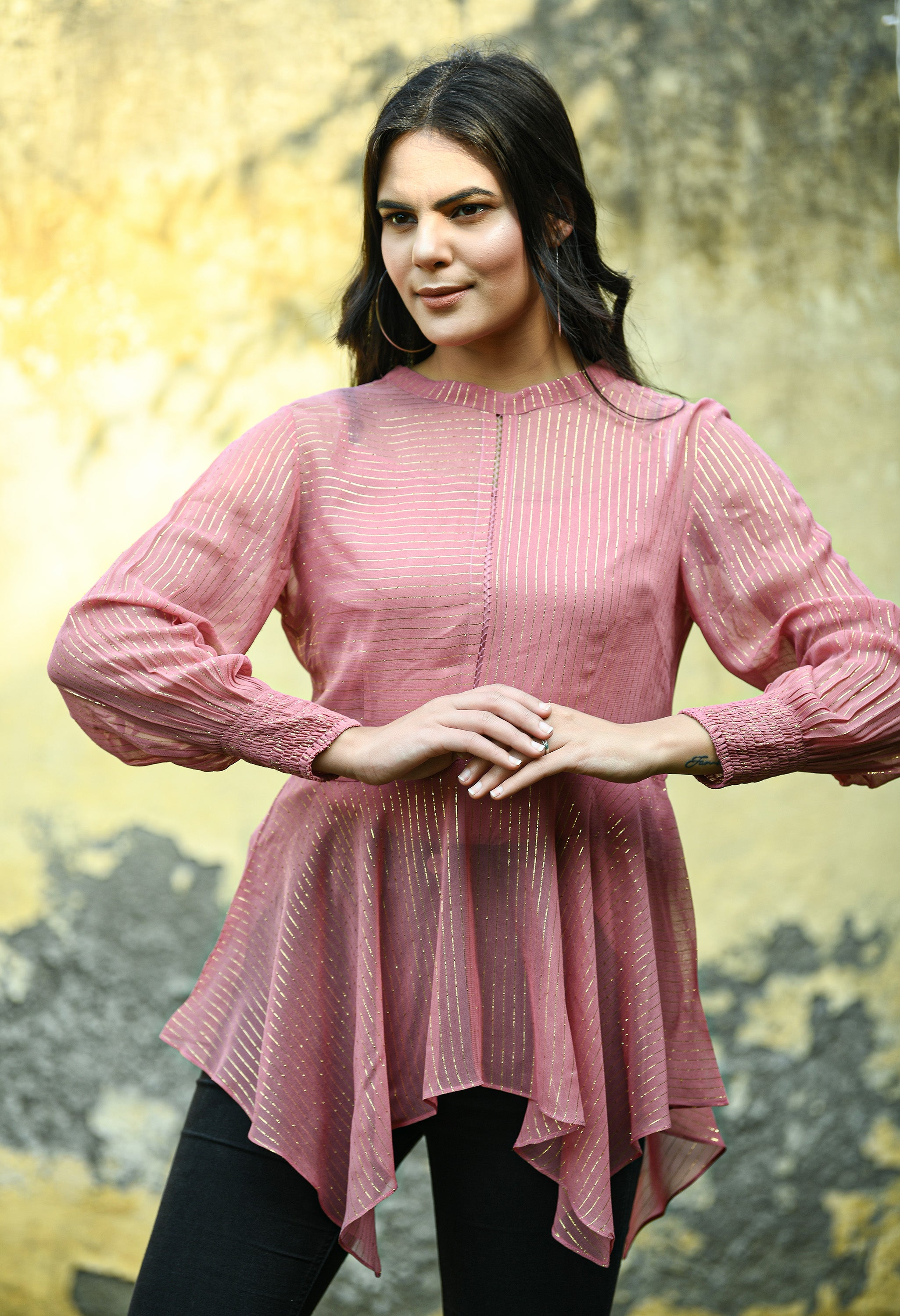 Asymmetrical Lurex Top | Lurex Clothing for Women